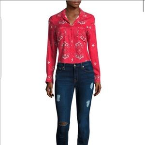 L’AGENCE Red Paisley Bandana Top ❤️